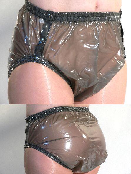 PVC Inkontinenz-Windelhose Mit Knöpfen – Adult Baby, Blau, Gummihose